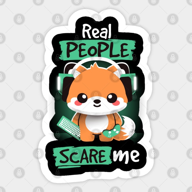 Real people scare me Sticker by NemiMakeit